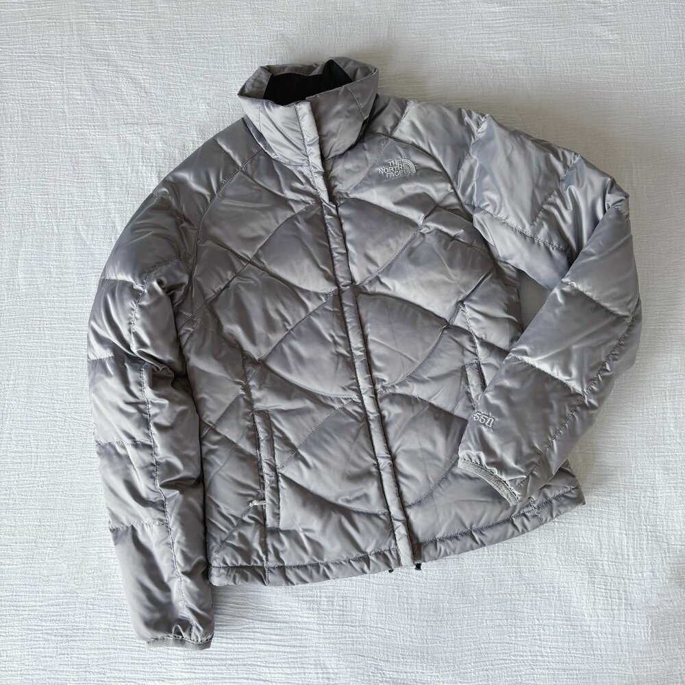 The north face down jacket down coat gray winter coat
